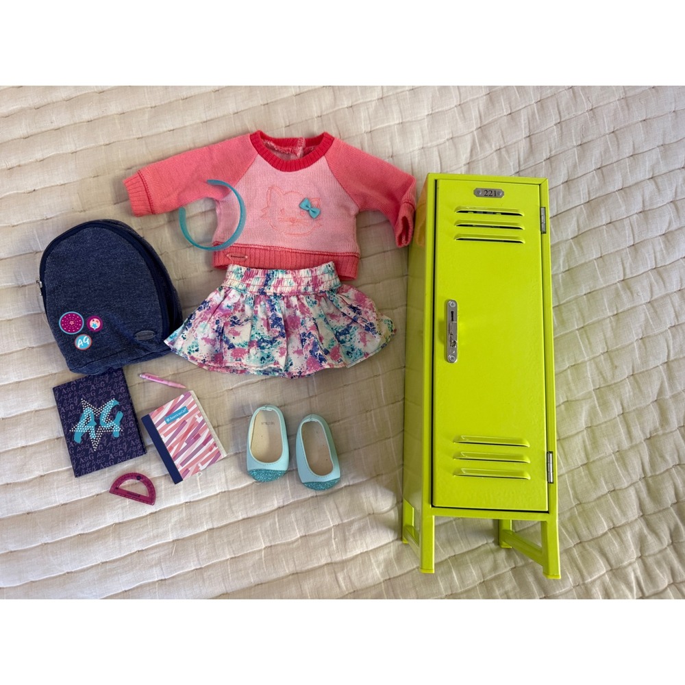 American Girl Truly Me School Outfit, Backpack Locker & Accessories Lot